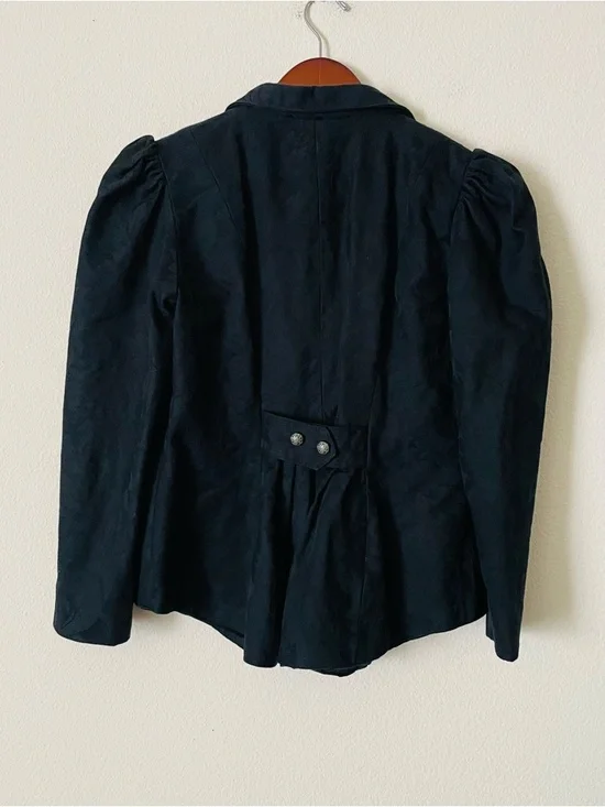 Vintage Wahmaker SIZE 10 & 12 black Victorian floral style jacket and skirt set - Picture 7 of 15